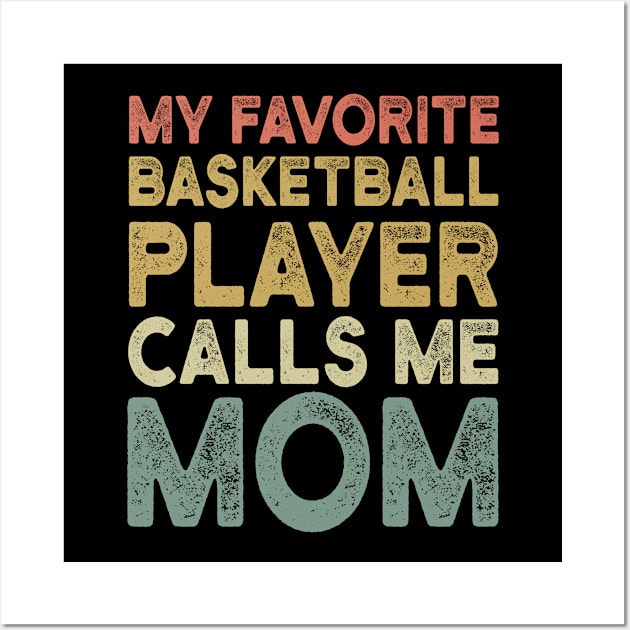 Retro Basketball Mom - Funny Basketball Lover Gift For Mom Wall Art by clickbong12